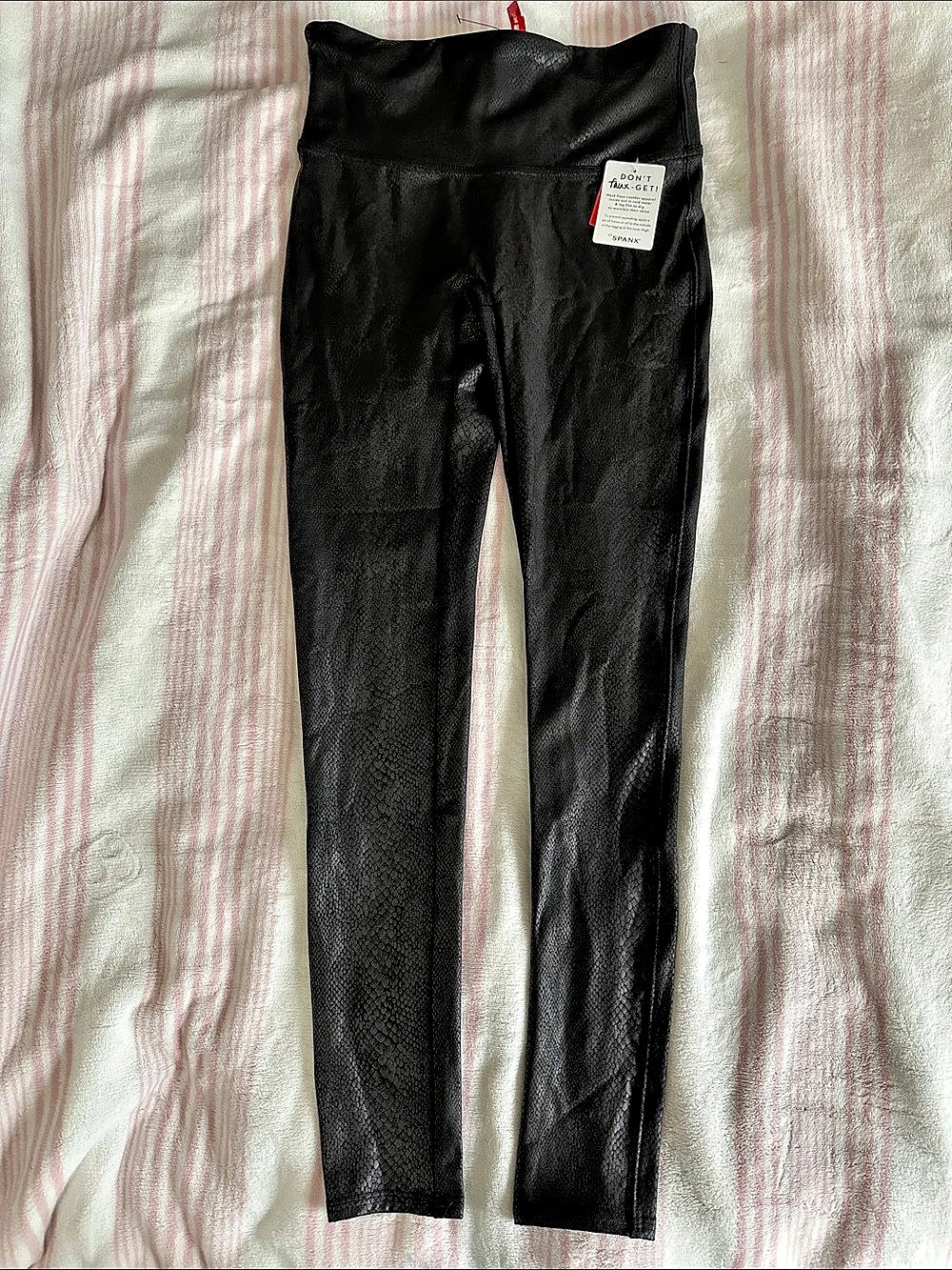SPANX Faux Leather Crocodile Effect Leggings Crocodile Effect Faux Leather